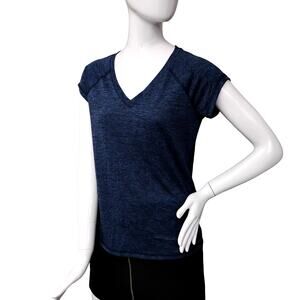 Ideology Performance Tee Size Small Heathered Blue Short Sleeve